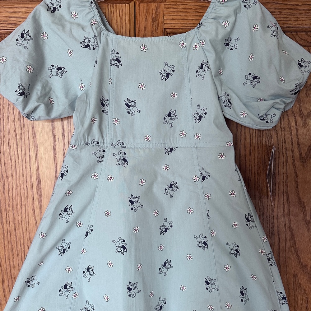 Charming Kids Dress in Light Blue with Floral Print